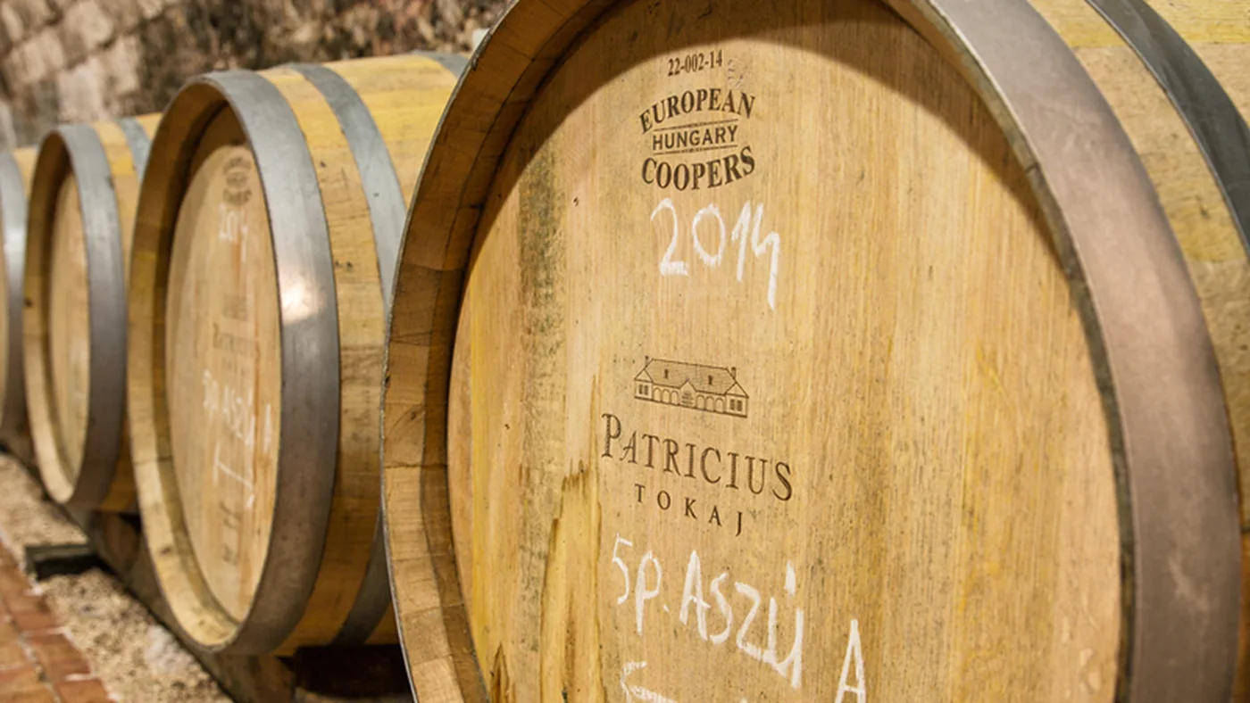 Barricas en la bodega de Patricius, en Tokaj