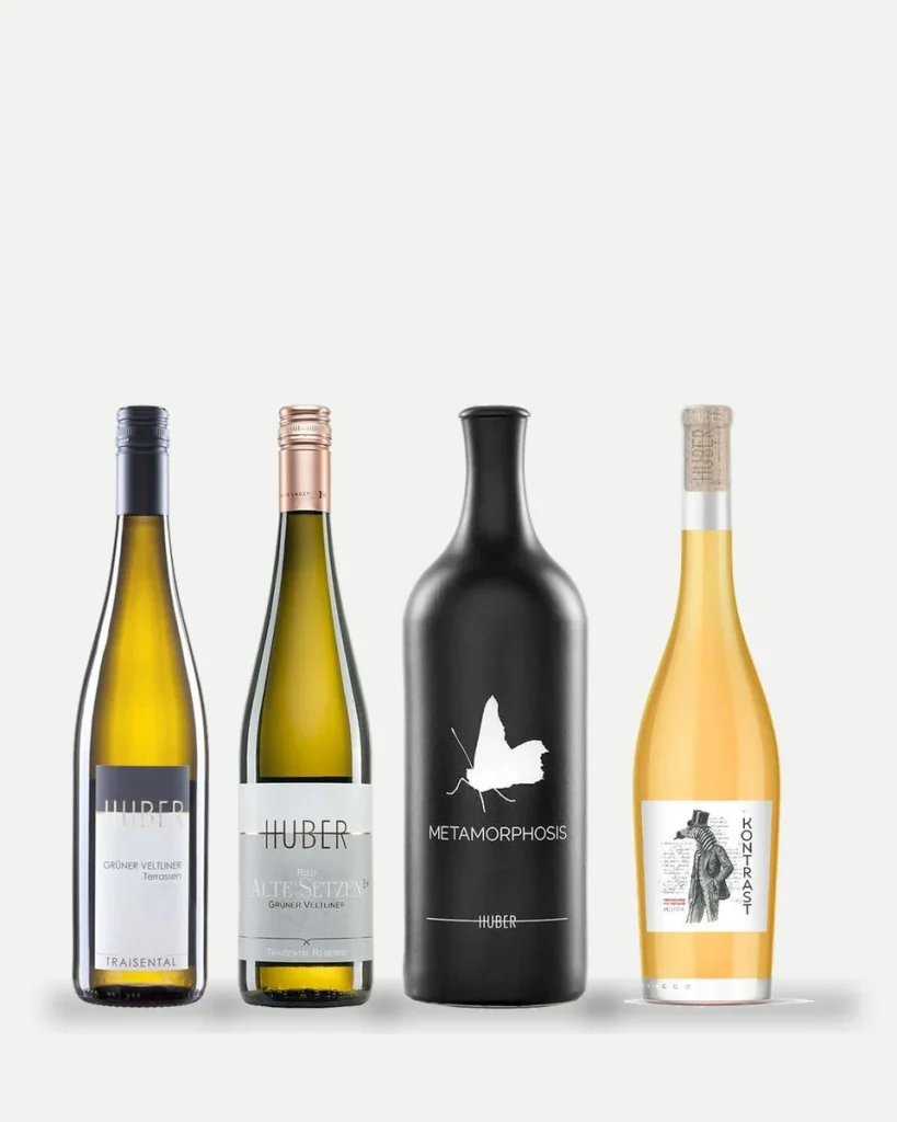 Botellas de los vinos de Markus Huber