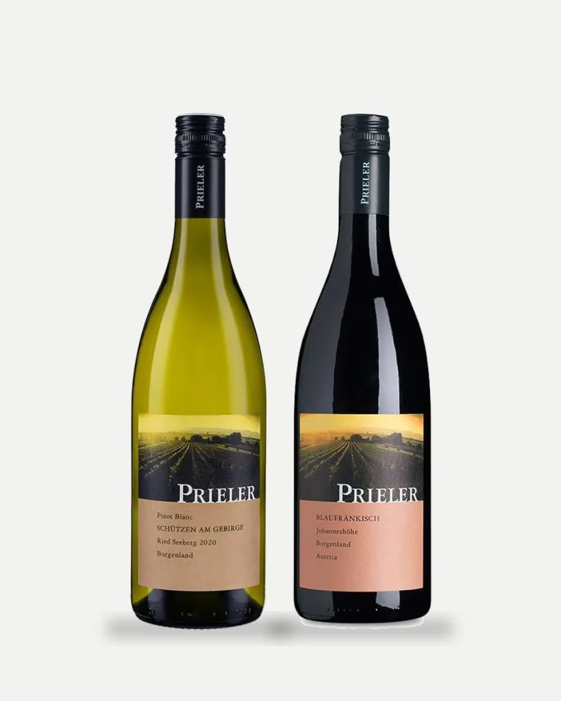 Botellas de los vinos de Prieler